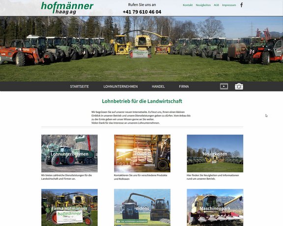 Webseite TYPO3 Hofmänner Haag AG  