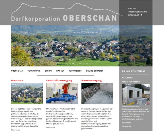 TYPO3 Webseite Dorfkorporation Oberschan