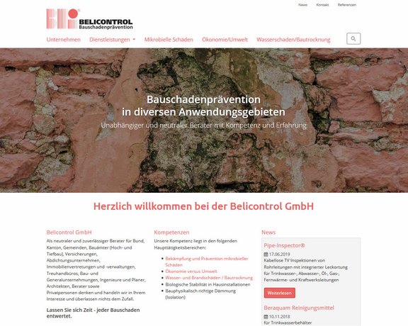 Bootstrap Webseite Belicontrol Sargans