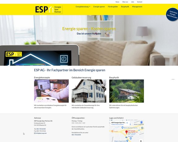 ESP AG Buchs mit neuer Webseite  