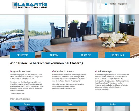 Homepage Glasartig GmbH Wangs