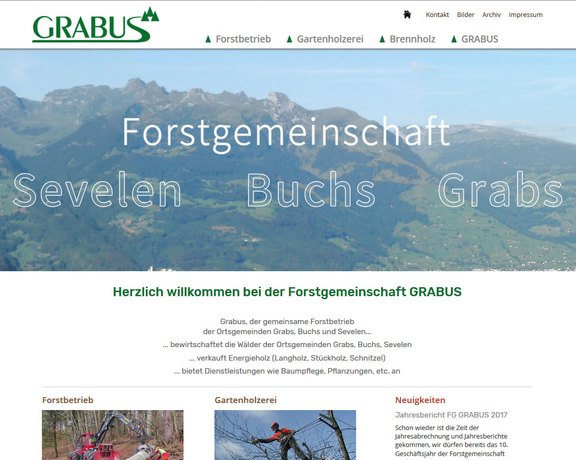 Homepage CMS-Lösung Forstgemeinschaft GRABUS  