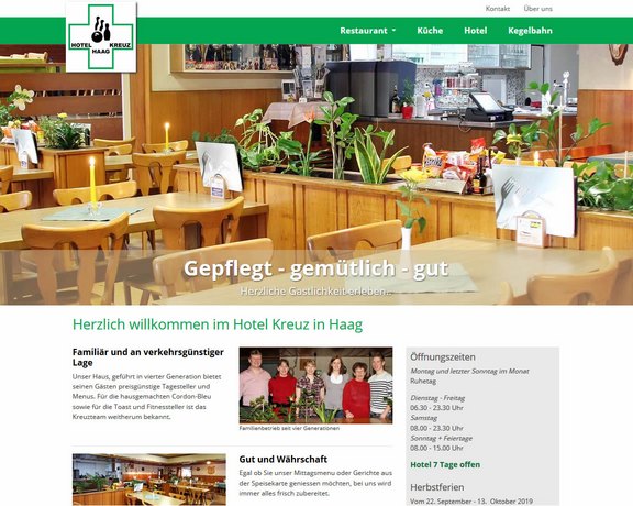 TYPO3-Webseite für Hotel Kreuz Haag  