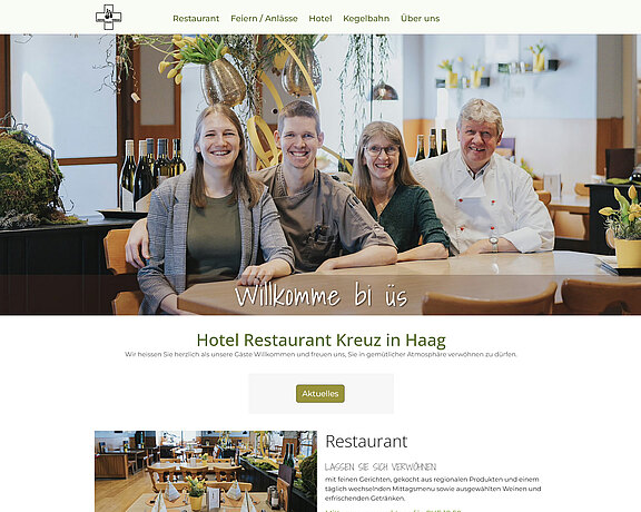 TYPO3-Webseite für Hotel Kreuz Haag 