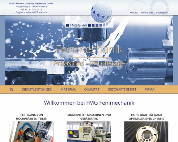 TYPO3 Webseite FMG Feinmechanik Weite