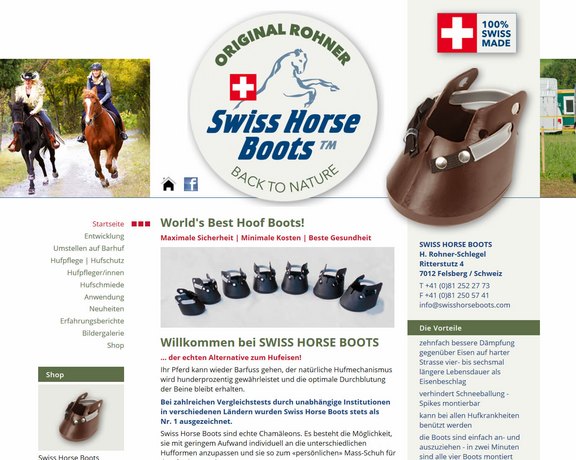 Onlineshop für Swiss Horse Boots Felsberg