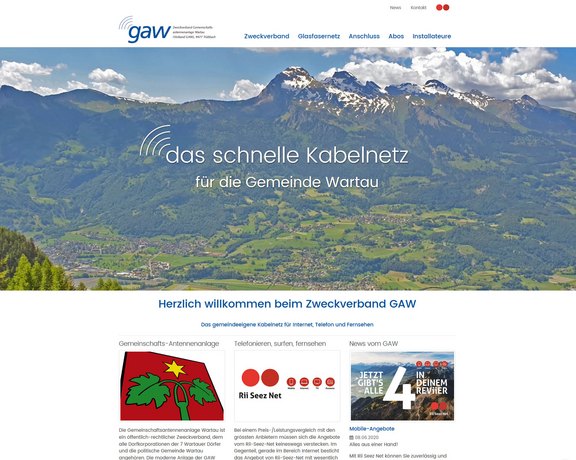 Refresh Webseite Zweckverband GAW  