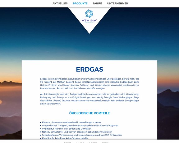 Responsive Webseite für Athina Energie Triesen  